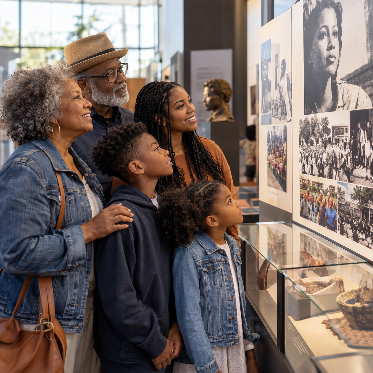 Family visiting a heritage museum